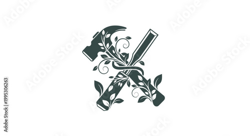 Crossed Swords with Floral Decorations and Axes.