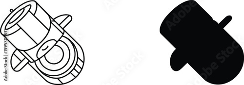 Satellite icons showing space exploration technology and orbital communication systems for global connectivity and data transmission