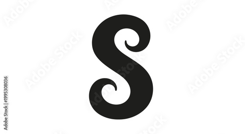Black Letter S Elegant Typography Design.