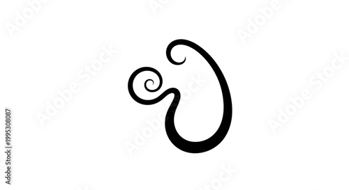 Black Stylized Letter or Symbol Design.