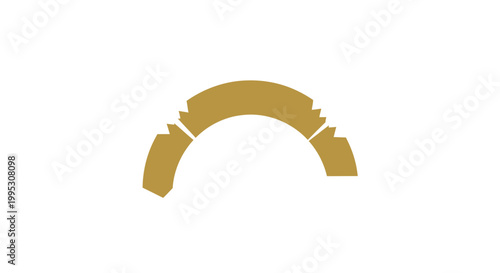 Golden Archway Icon Simple Design Element.