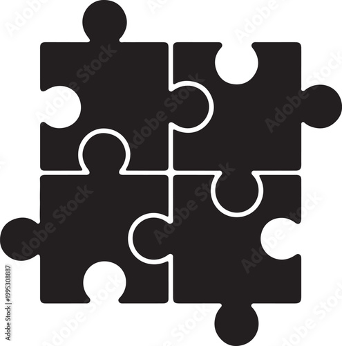 Puzzle Pieces Background Black and White Jigsaw Concept Design