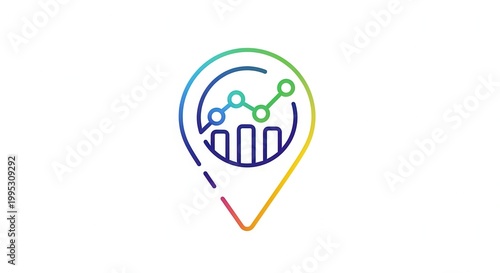Free Download Location Pin Icon with Growing Graph and Bars - Business Analytics Concept - GFXLoad