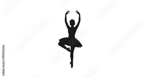 Ballet Dancer in Elegant Pose Silhouette.