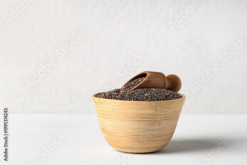 Bowl and wooden scoop with ...