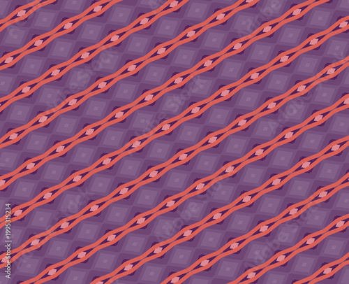 Warm dusk purple textile fabric pattern in coral red, crimson, mulberry, midnight plum
