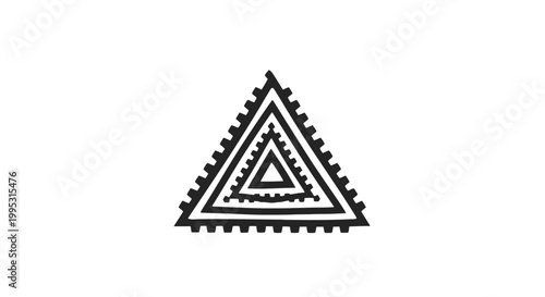Black Triangle Icon with Nested Triangles.