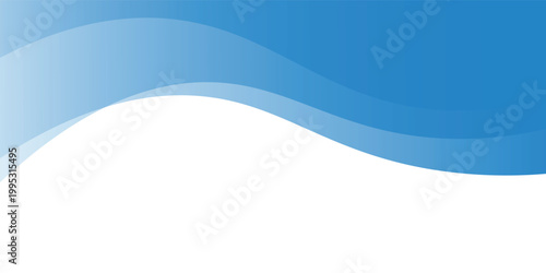Modern Minimalist Light Blue Curvy Shapes for Business Header