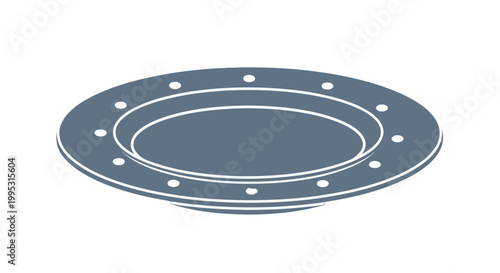 Gray Metal Manhole Cover with Bolts.