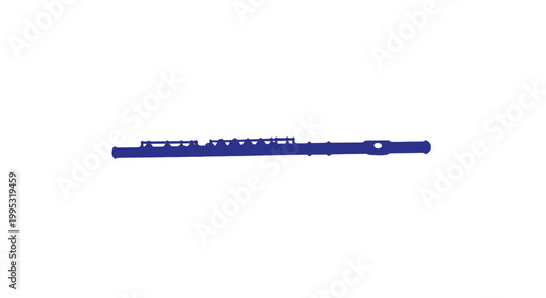 Blue Flute Instrument with Holes.