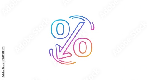 Percentage Discount Icon with Downward Arrow and Circular Arrows