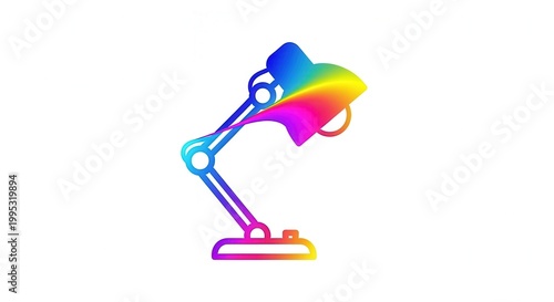 Rainbow Desk Lamp Icon - Creative Idea, Innovation, and Modern Design