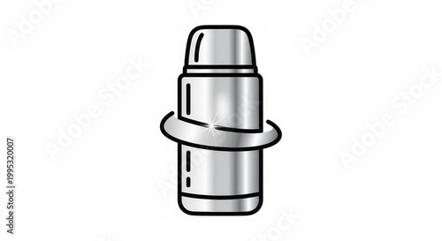 Thermos Bottle Icon - Portable Drink Container Symbol