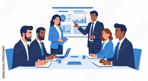 Business people in meeting room.