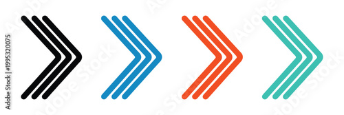 Illustration set of colorful arrow icons for bullet points navigation and direction vector design