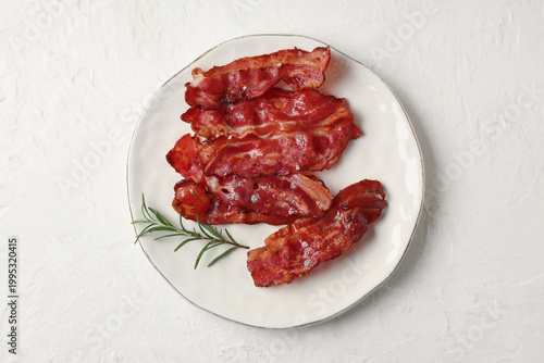 Plate with fried bacon rash...