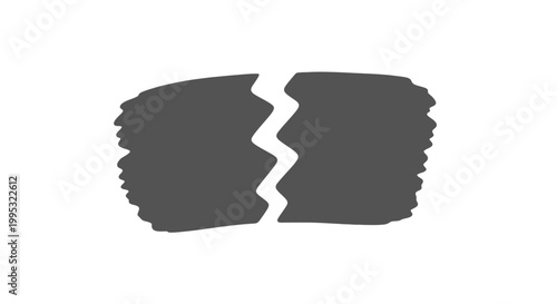 Broken Black Brush Stroke Fragmented.