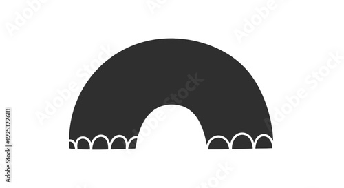 Black Archway Silhouette Graphic Design Element.