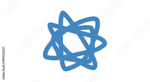 Blue Atom Molecule Structure Illustration.