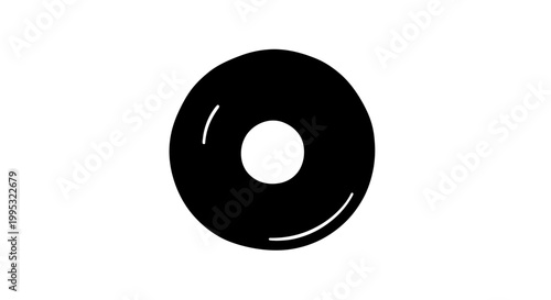 Black Donut with Glossy Surface.