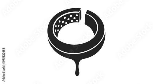 Black Ladle with Dotted Inner Edge.