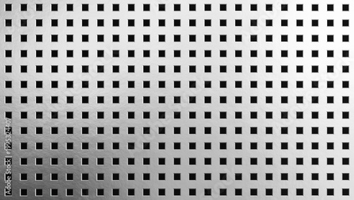 Perforated Metal Texture with Square Holes, Industrial Steel Grid Background