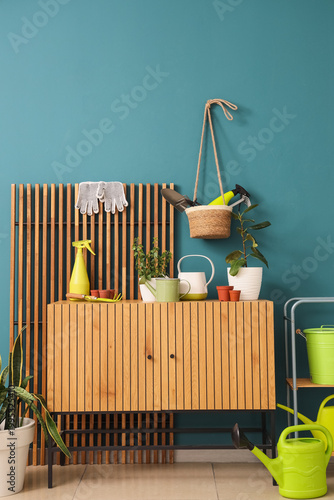Interior of workshop with c...