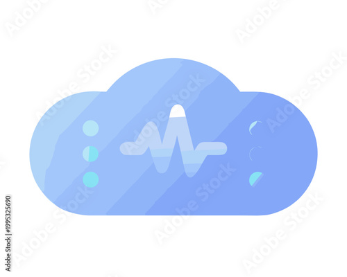Blockchain technology and digital identity verification icon with linked nodes and shield.