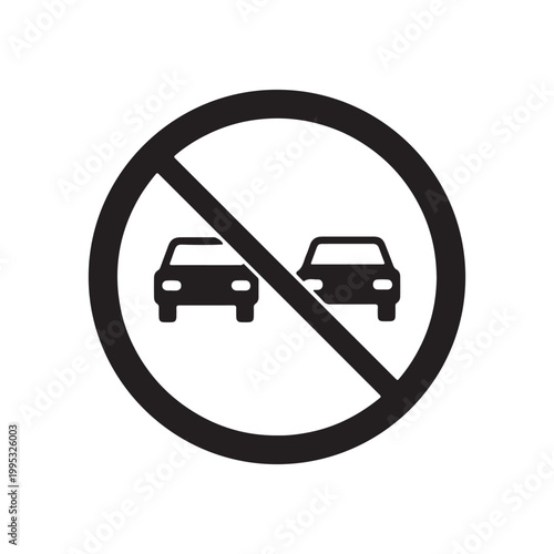 no overtaking road sign vector icon illustration sign
