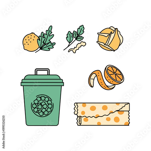 Composting concept with waste and reusable food wraps
