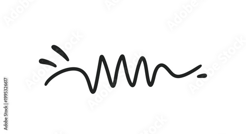 Принти на полотні Simple Black Line Drawing of Waveform.