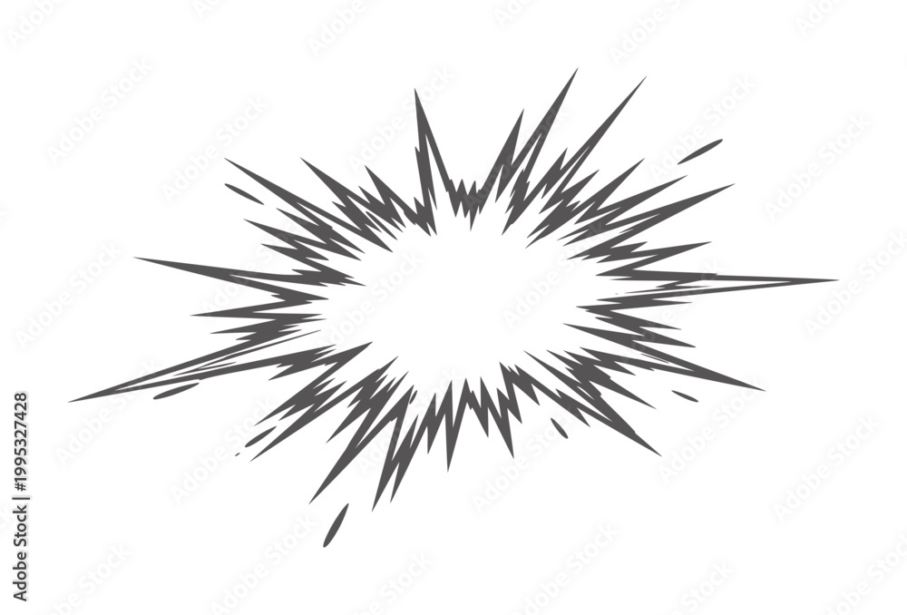 Obraz premium Dark grey jagged starburst explosion white abstract