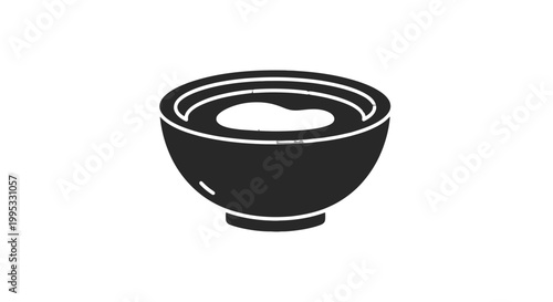 Black and White Illustration of a Bowl.