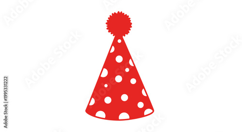 Red Party Hat with White Polka Dots.
