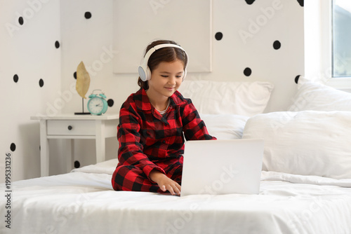 Cute little happy girl in c...