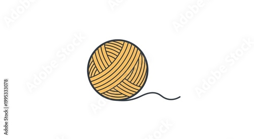 Handwoven jute rope ball isolated on white background for craft and DIY projects