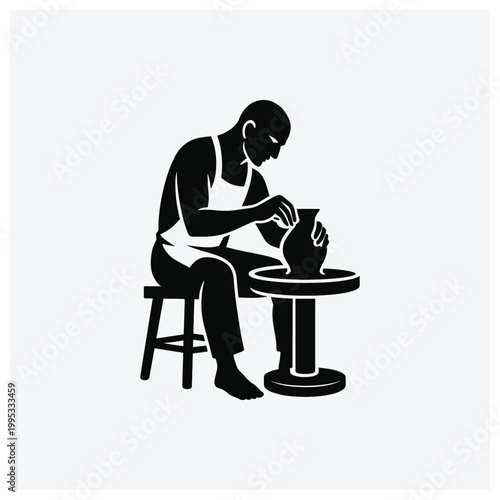 Barber washing hands or performing manicure service