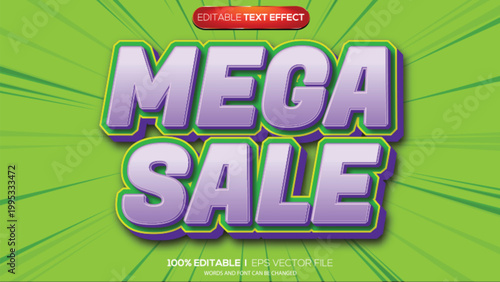 3d text effect mega sale theme