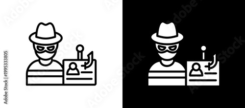 Identity Theft Icon Set In Black And White Filled Style Collection