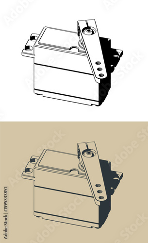High torque servo drive isometric illustrations