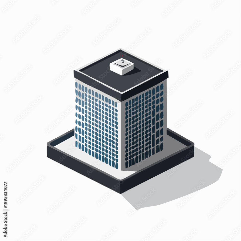Fototapeta premium Isometric Office Building Icon Set – Modern 3D City Architecture Illustration