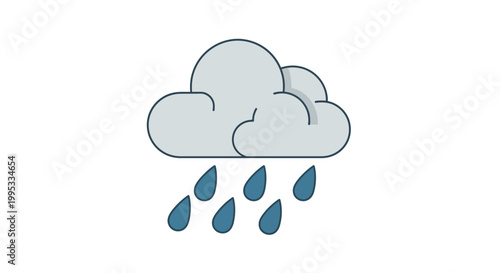 Rain Cloud Weather Symbol.