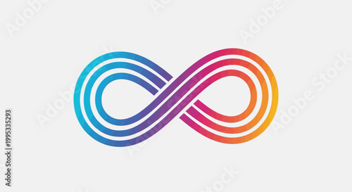 Vibrant Gradient Infinity Symbol Loop Design Illustrating Endless Possibilities and Connection