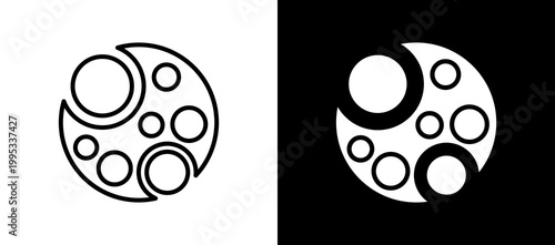Solar Storm Icon Set In Black And White Filled Style Collection