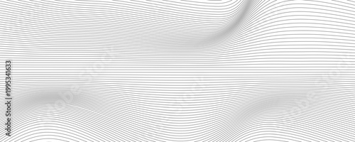 Elegant monochrome wave lines forming a smooth distortion effect, resembling sound waves or terrain mapping in a clean and sophisticated style. simple design