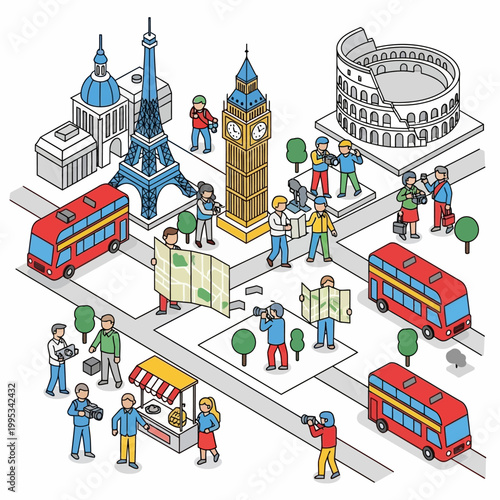 People walking on city streets.