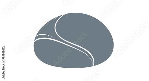 Gray Tennis Ball with White Stitching.