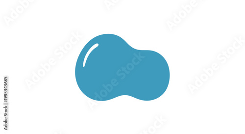 Blue Liquid Droplet with Shiny Surface.