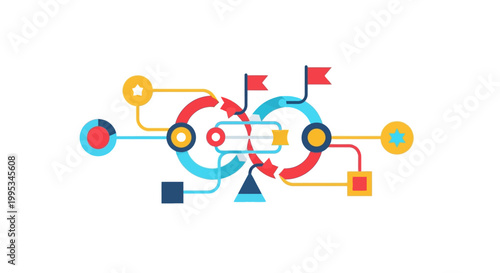 Colorful Geometric Shapes and Symbols.