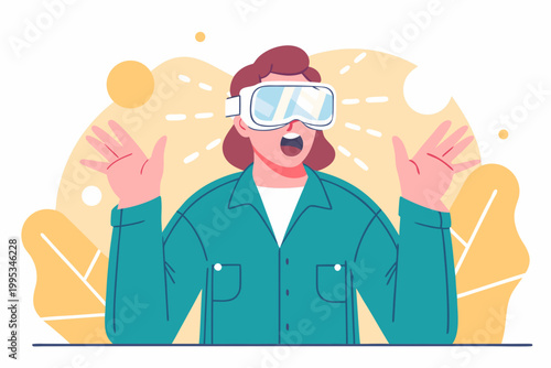 a young man wearing a white VR headset